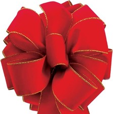 Red Velvet Ribbon Velvet Christmas Ribbon Red Wired 50 Yards/2.5 2 1/2 Inch