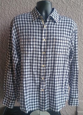 EQ Equilibrio Black & White Plaid Embroidered Western Button-up Shirt,  XL