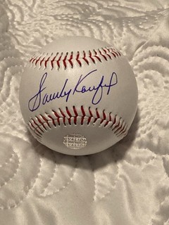 Sandy Koufax signed autographed eball “ DODGERS” HOF with COA. Clean Ball