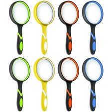 Leffis 8 Pack Magnifying Glass, 50mm 10X Glasses Lens Reading Magnifier for 6