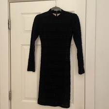 Alice + Olivia  Long Sleeve Minidress in Black Size 0