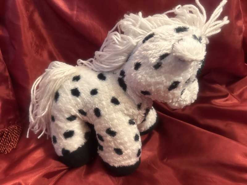 First & Main Dakota 10" Plush Stuffed Horse White/Black Spots MPN 4175 (2010)