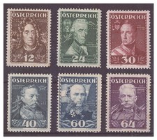 &Ouml;sterreich: Nr.617-22 &Ouml;sterreichische Heerf&uuml;hrer kompl. Satz postfrisch M&euro; 175,-