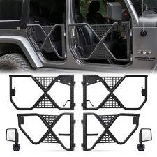Tube Half Tubular Doors With Side View Mirror For 2007-2018 Jeep Wrangler Jk Jku