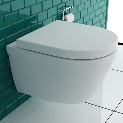 Wand WC Spülrandlos Toilette WC Set Hänge WC Tiefspüler Klo inkl. WC Sitz