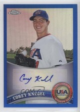 2011 Topps Chrome Blue Refractor 82/99 Corey Knebel #USABB10 Auto 1b8
