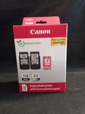 PACK de  2 CARTOUCHES CANON PG-510 Noir + CL-511  Couleur + 50 Papiers Photos 