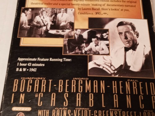(Lot2) Humphrey Bogart VHS cassette tapes The African Queen 51 Casablanca 42 - Picture 5 of 12
