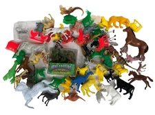 Animal Toy LOT Plastic Zoo Jungle Farm Insects Horse Tiger Mini Critters Vtg