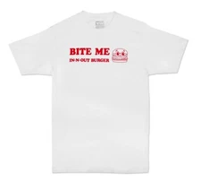 In N Out Burger Restaurant White T Shirt Tee Men’s XL NEW Release BITE ME
