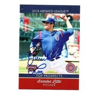 Brendon Little hand signed autograph 2018 Midwest League Top Prospect card