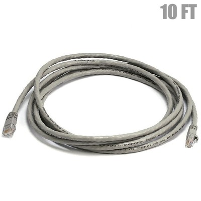 10FT Cat6 RJ45 Ethernet LAN Network UTP Patch Cable Copper Wire Gold 550MHz Gray