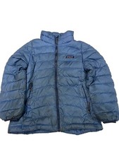 Girls PATAGONIA Blue Down Sweater Puffer Jacket Sz S Stained