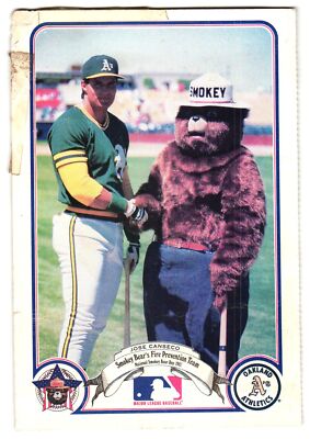 1987  Smokey Bear's Fire Prevention Team American League # 1 Jose Canseco