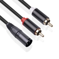 3-Pin XLR Male To 2-RCA Male 1M / 2M Balanced Stereo Microphone Audio Cable