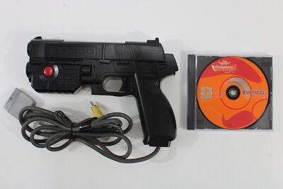 Namco NPC-103 GunCon Light Gun Controller Cord Damage W/ Gunbarl PS PS1 2 2PC276