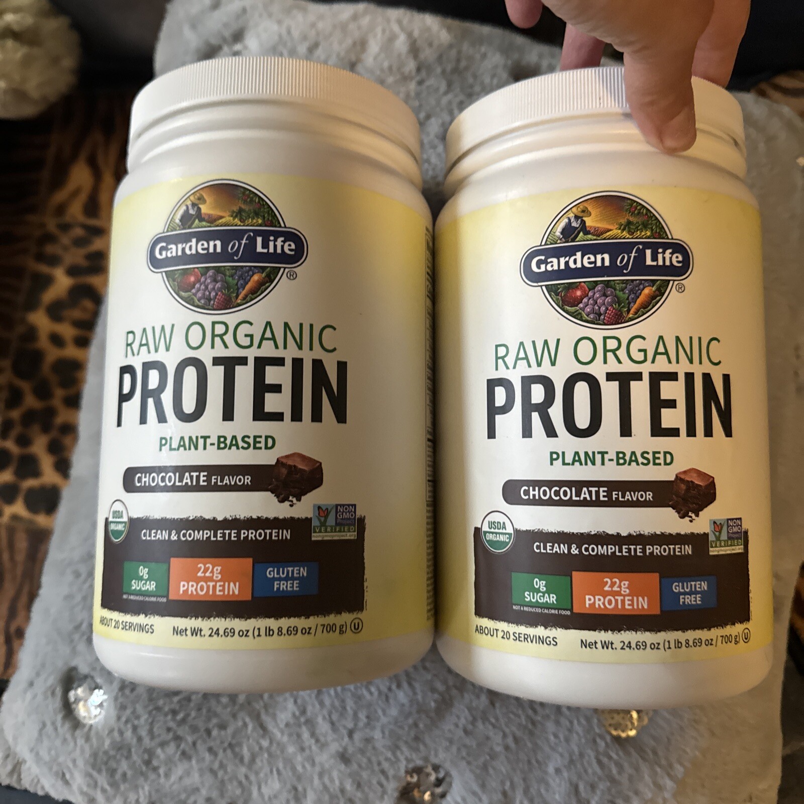 Lot Of 2 - GARDEN OF LIFE, Raw Organic Protein Powder, Chocolate