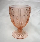 Vintage Colonial Knife & Fork Hocking Pink Depression Glass 10 oz Footed Tumbler