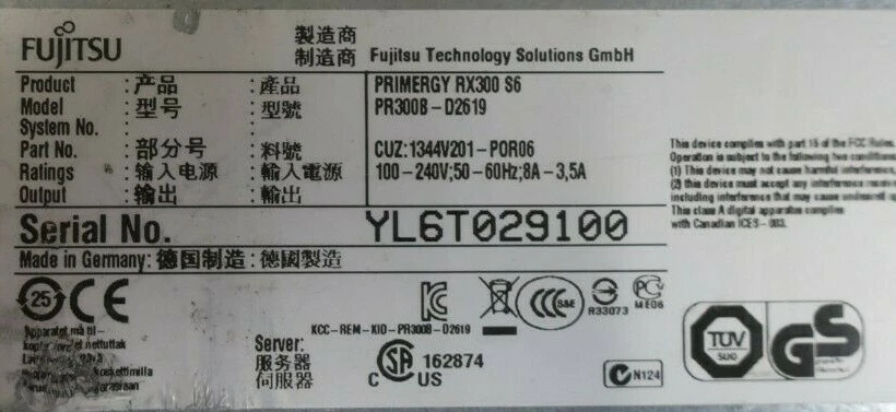 Fujitsu Primergy RX300 S6 2x 6-Core X5670 2.93GHz 48GB Ram 8x 2.5" Bay 2U Server - Image 3 of 3