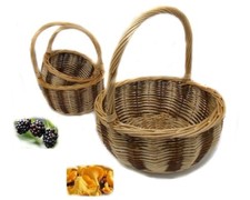 Set 3 ceste in vimini noce e naturale per funghi 90079948