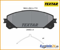 Bremsbelagsatz, Scheibenbremse Textar 2445201 FüR Toyota