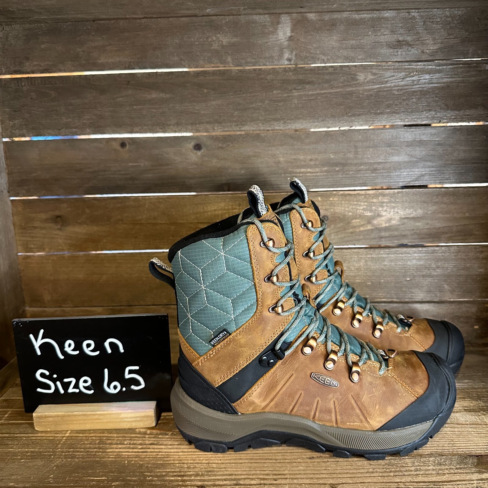 Stivali invernali donna Keen Revel IV marroni alti isolati impermeabili nuovi taglia 6 5 M