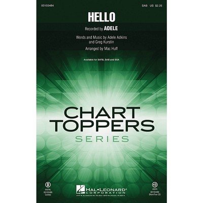 Hal Leonard Hello SAB by Adele arranged by Mac Huff