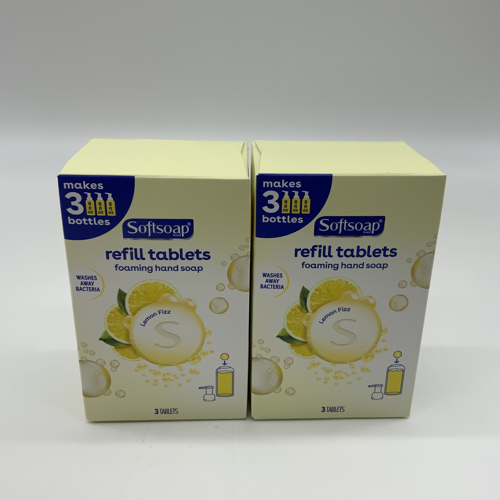 2X Softsoap Foaming Hand Soap , Refill Tablets, Lemon Fizz, 3 Tablets