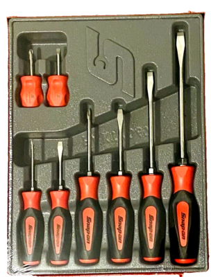 SNAP ON TOOLS SGDX80B R Red Screwdriver Set 8Pc Combo Soft