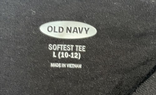 Old Navy Girls Size 10/12 Long Sleeve Tee UNICORN Shirt Black & Gold #10219 - Picture 2 of 3