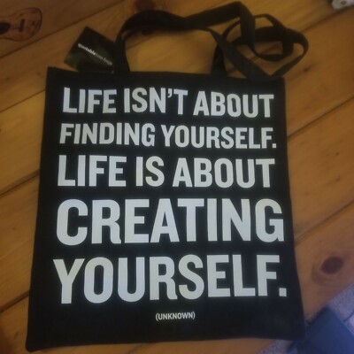 Quotable Bag Inspirational Quote Motivational White Black Shopper Tote Bag 