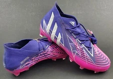 Adidas Predator Edge.1 UCL FG, Purple/Pink/Silver, Size 9.5 (H02934)