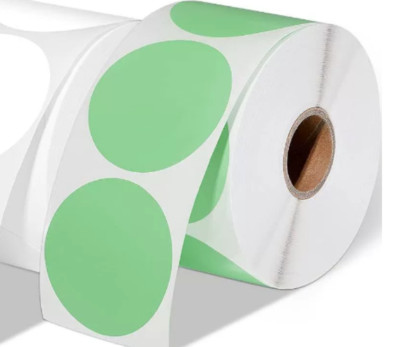 Runde Thermo-Etiketten, 50x50mm, 2x2'', 600 Sticker, z.B. für Munbyn, Grün