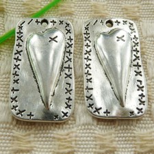 78 Pcs Tibetan Silver heart Charms Pendant 27X15MM S4642 DIY Jewelry Making