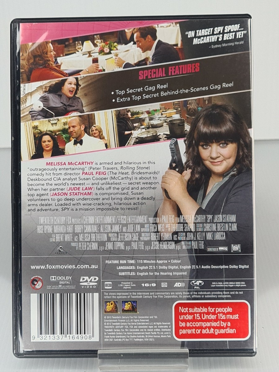 Spy DVD Jude Law, Jason Statham, Melissa McCarthy, Rose Byrne