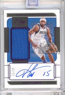 Vince Carter 2021-22 Panini One & One Autograph Jersey Card #JA-VCT 22/35