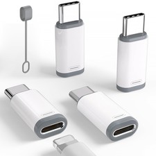 4 Pack Lightning to USB C Adapter for iPhone 17, Charging  4 Pack, White