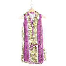 Zara Womens Purple Linen Tie Front Sleeveless Dress Size Small