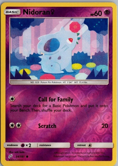 Nidoran 54/181 Common Team Up Pokemon Reverse Holo Near Mint
