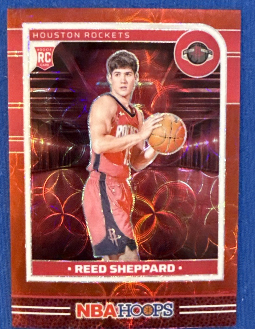 Reed Sheppard 2024-25 NBA Hoops Scope Red Premium Prizms /49 RC #233 Raptors