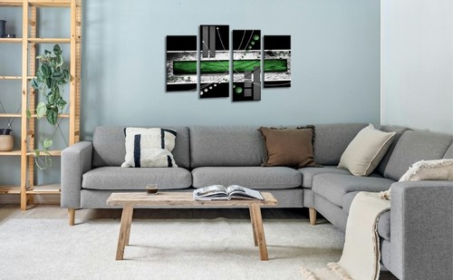Abstract Wall Art Green Grey Living Room Bedroom Large Framed Split Canvas Print - Picture 8 of 9