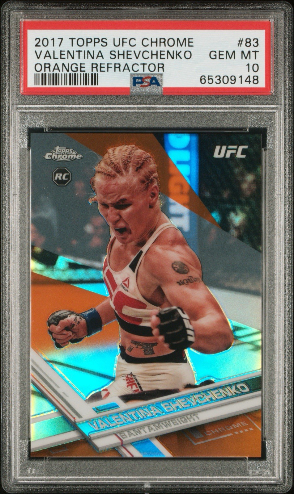 2017 Topps UFC Chrome VALENTINA SHEVCHENKO Orange REFRACTOR /25 PSA 10 GEM MINT