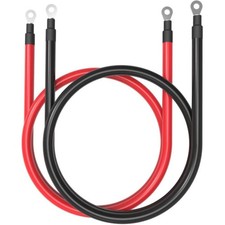 6 AWG Gauge 3 Feet Power Battery Cables Red  Black Pure 6AWG 3FT