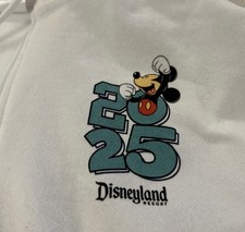 Disney Parks Disneyland 2025 White Zip Up Hoodie Sweatshirt M New