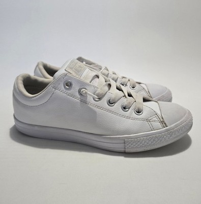 Converse Chuck Taylor All Star Kunstleder weiß Schnürschuhe Freizeit niedrig UK Größe 5