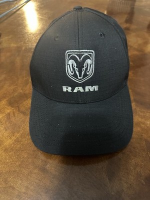 Vintage Dodge RAM Raised Embroidered Logo Ball Cap Strap-back Hat Black One Size