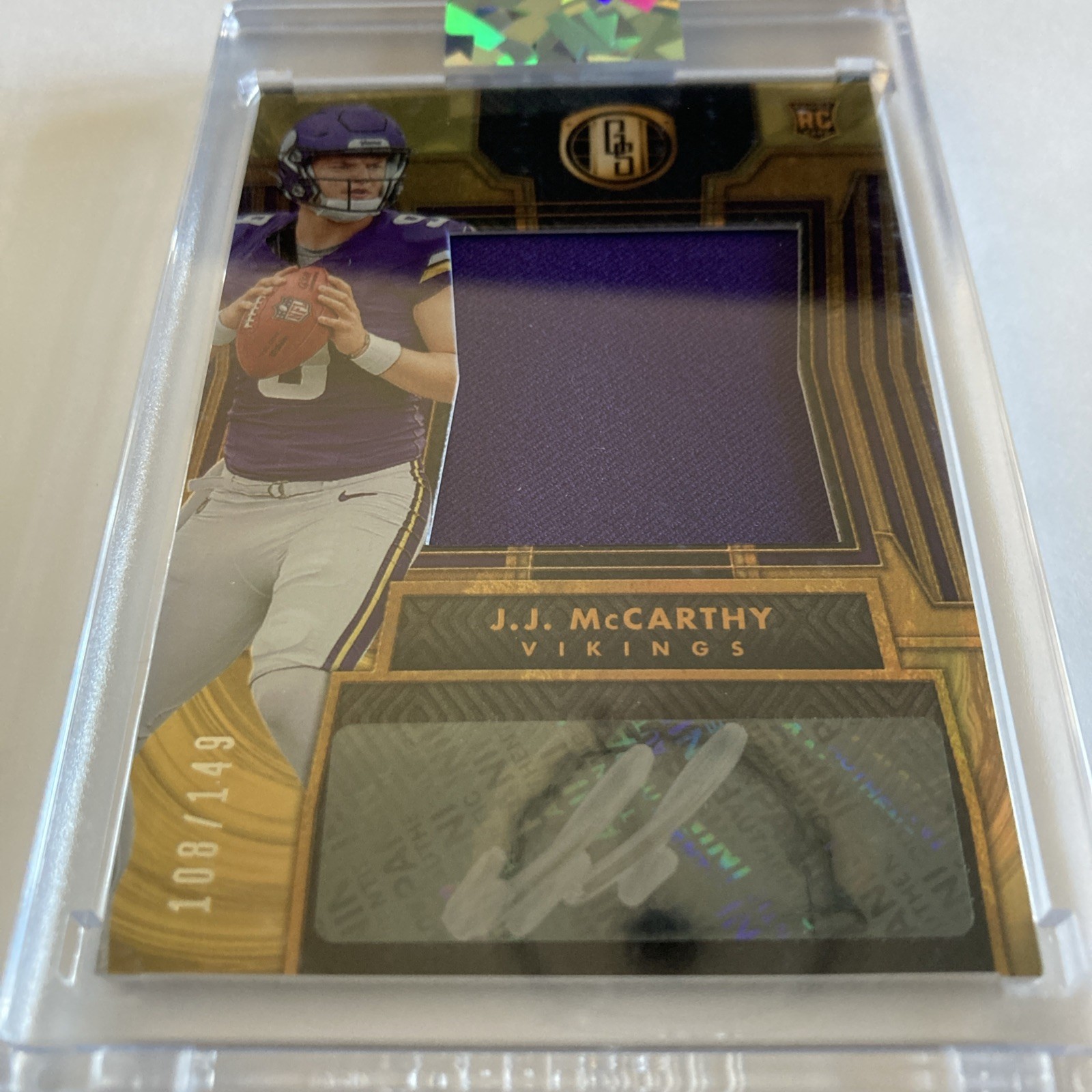 2024 Panini Gold Standard - Rookie Jersey Auto Jumbo J.J. McCarthy #245 /149 RPA