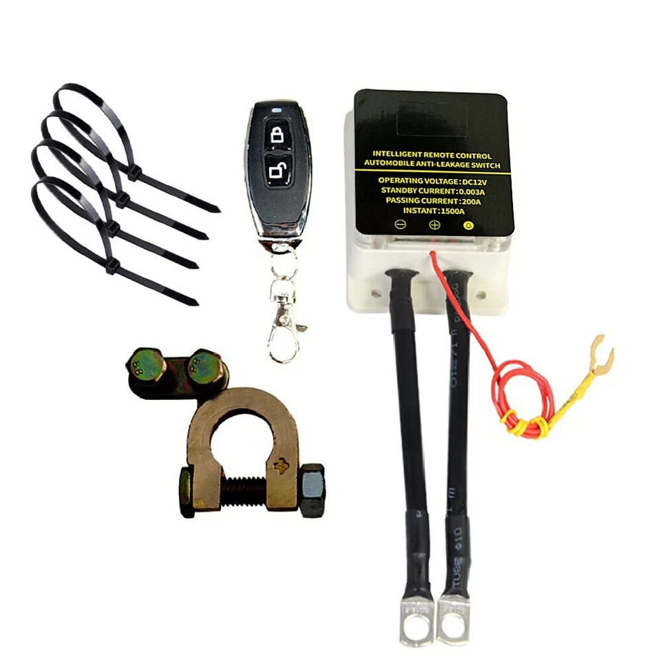 Interruptor de corte maestro aislador desconexión batería coche remoto inalámbrico 12V 200A Foto 2 de 4