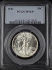 1942 WALKING LIBERTY HALF DOLLAR 50C PCGS MS64+ (PQ173)