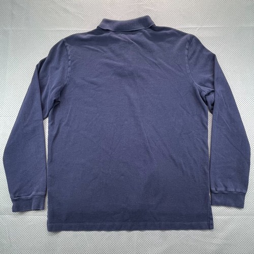 Polo vintage Ralph Lauren polo homme grand bleu manches longues coupe personnalisée pull - Photo 5/11